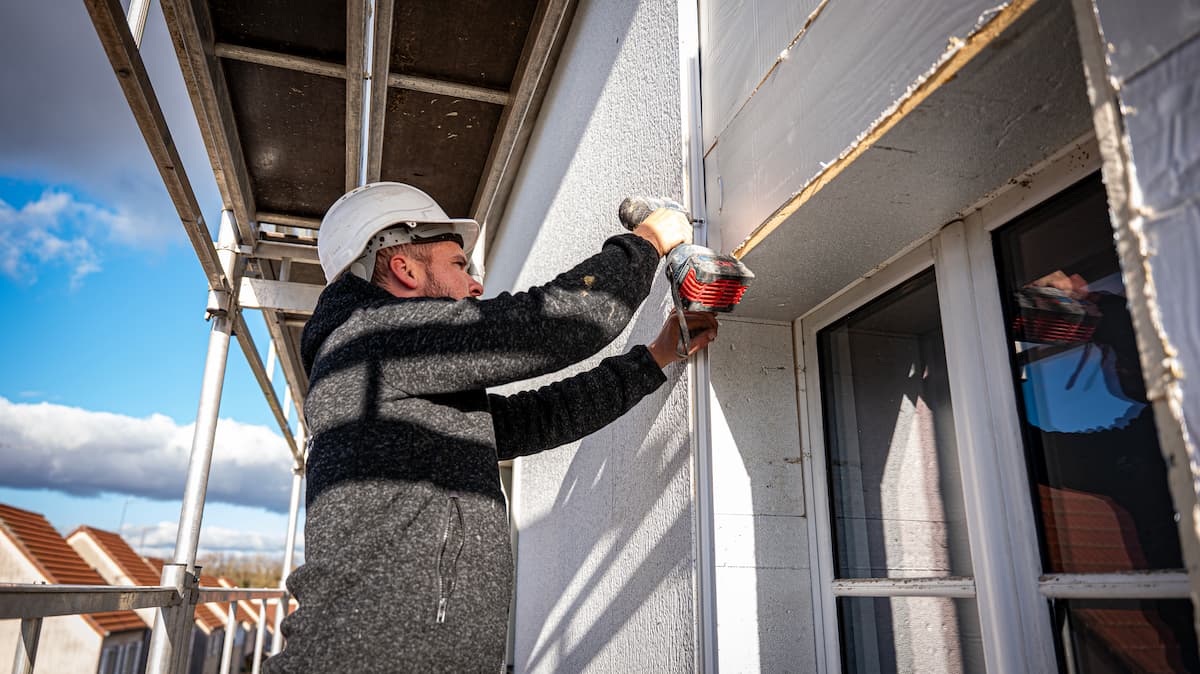Travaux d'ITE sur maison